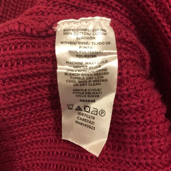 LOFT Outlet Women's Floral & Back Tie Sweater Maroon Burgundy Knit M - Picture 6 of 7